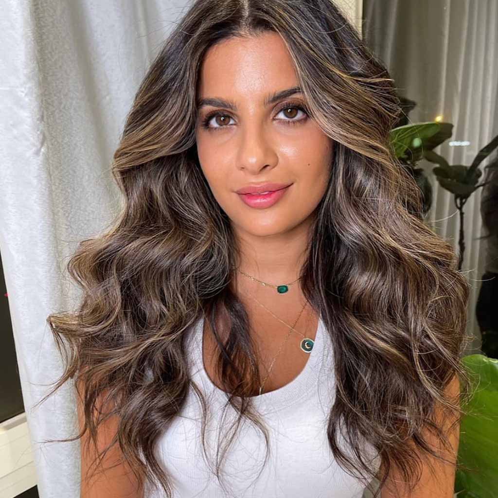 Honey Caramel Highlights on Brunette Hair