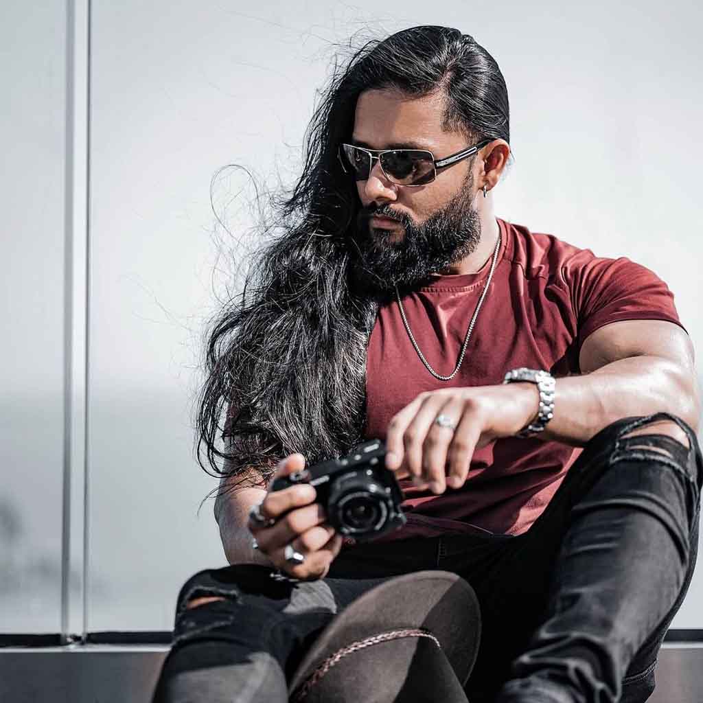 Long Black Tousled Side-Swept Hair