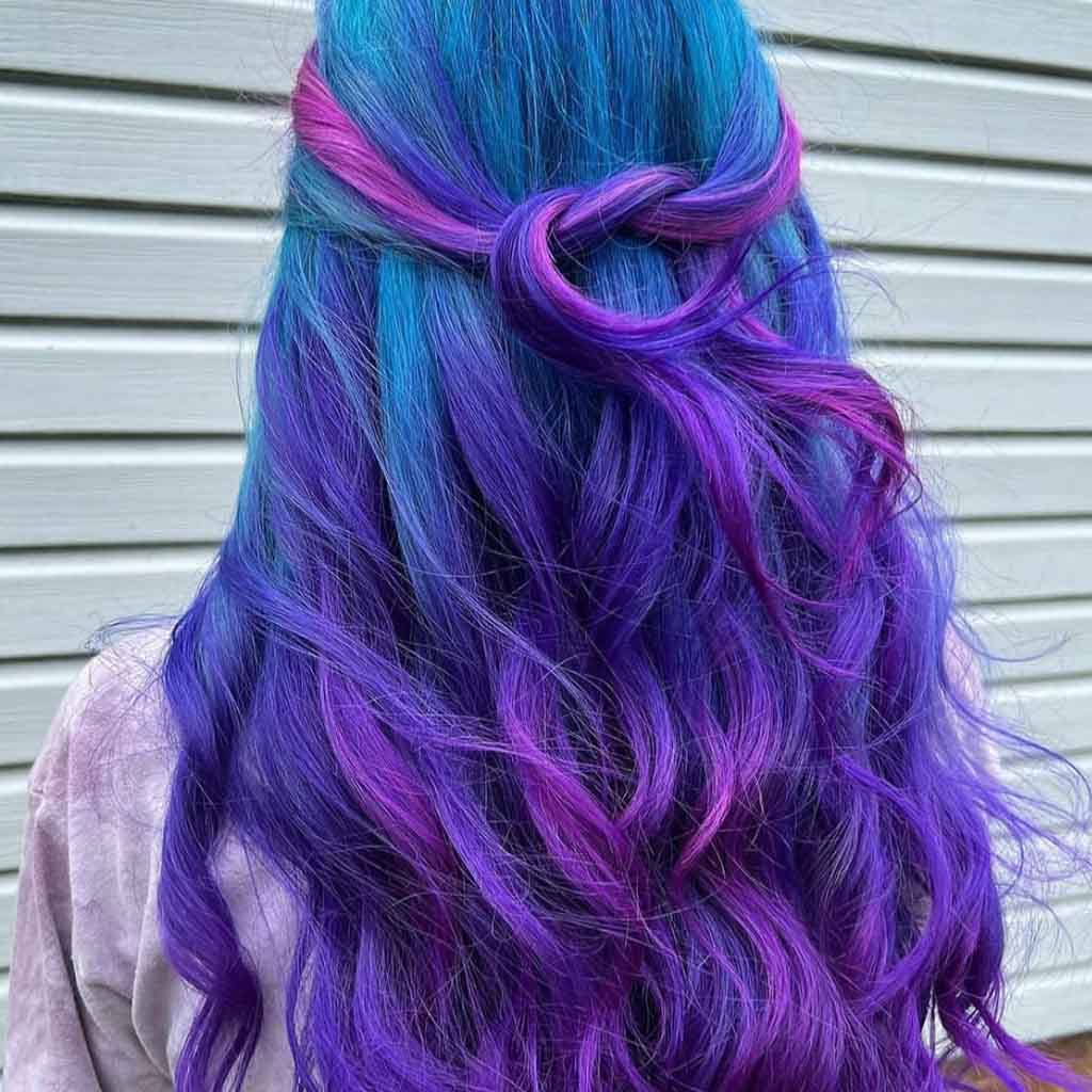 Purple, Blue and Pink Galaxy Hair