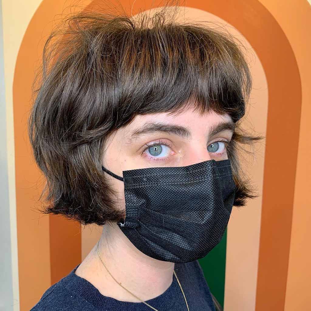 Fluffy French Bob With Micro Bangs
