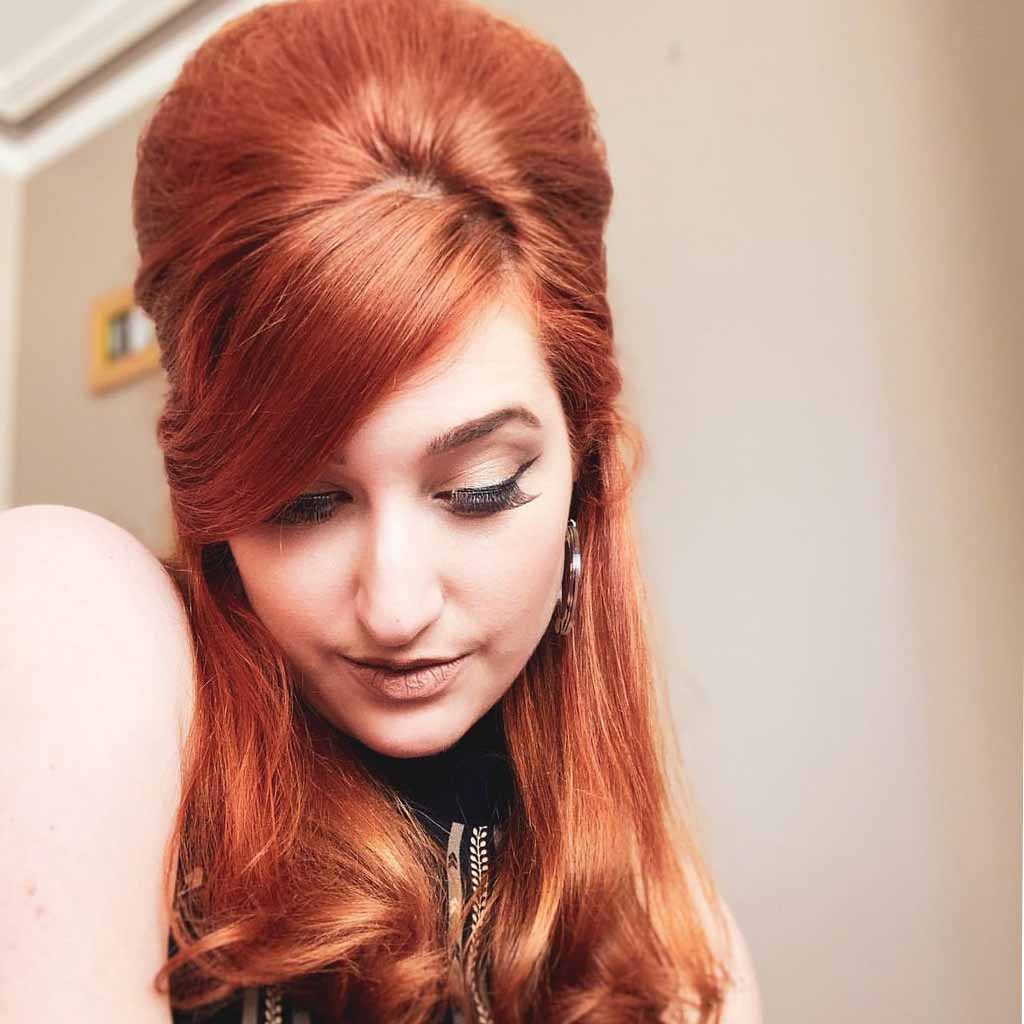 Half-Up Half-Down Ginger Beehive Hair