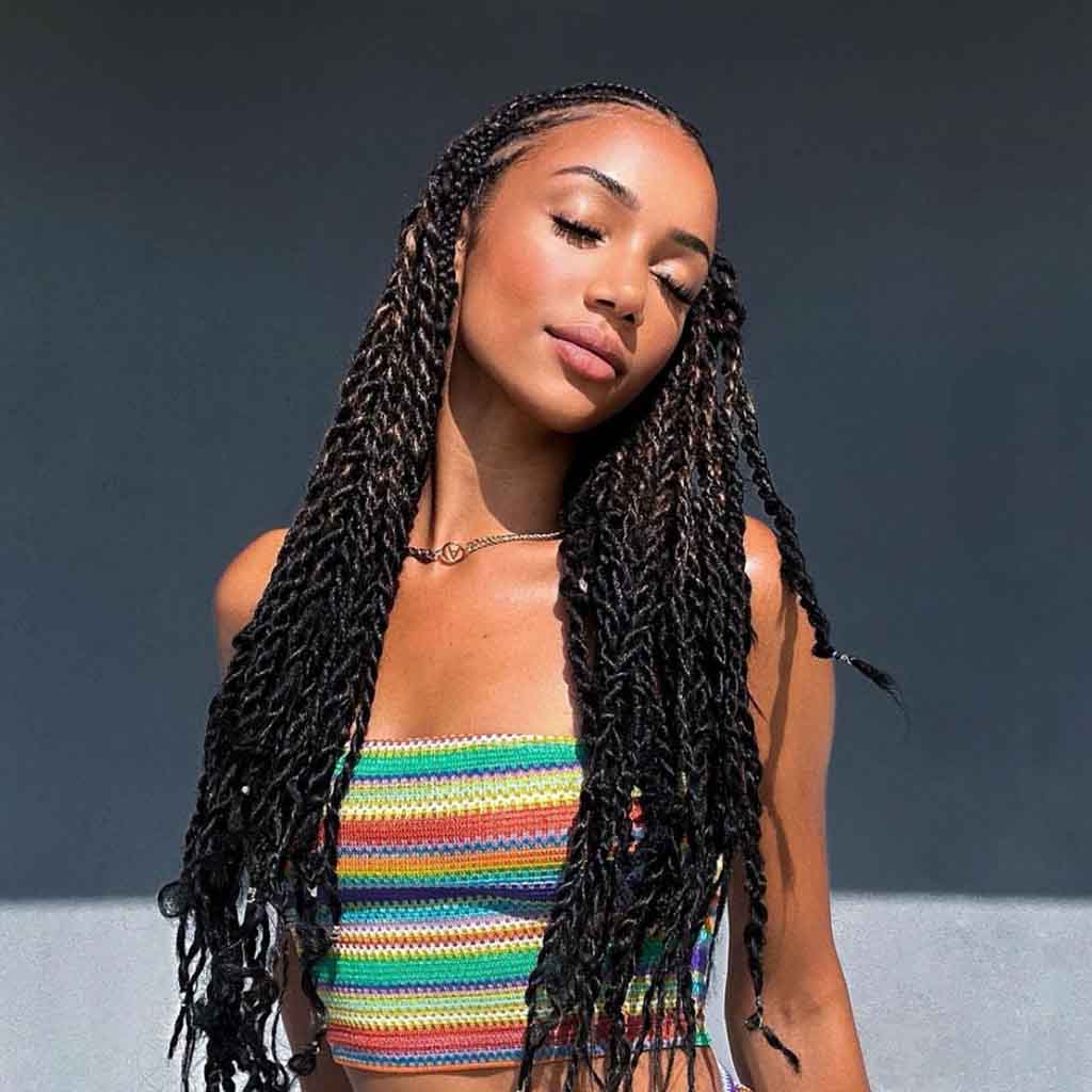 Long Black Cornrow Braids