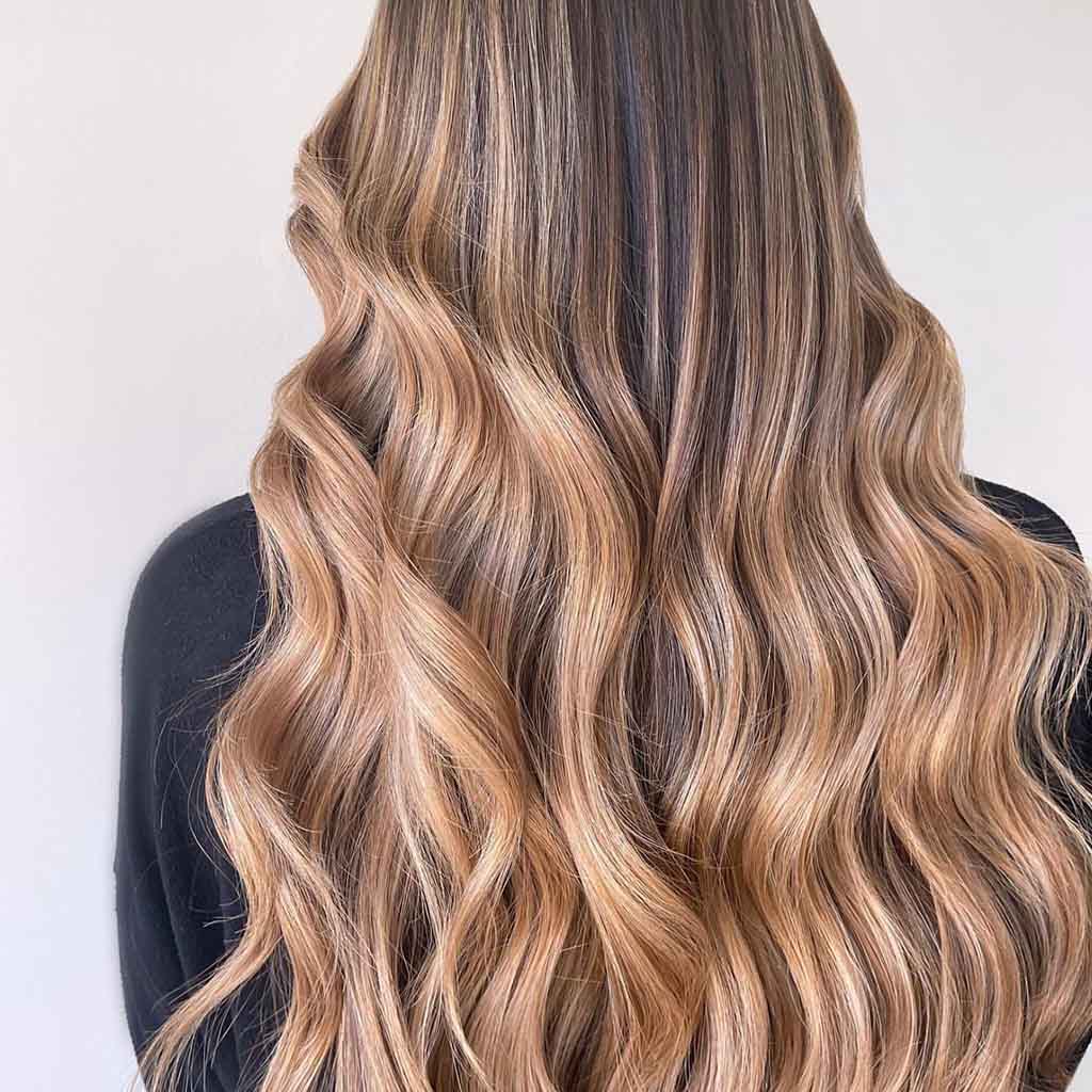 Warm Toned Balayage on Brunette Hair