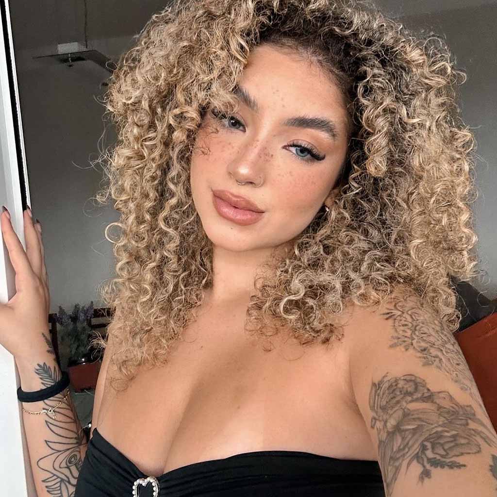 Blonde Layered Corkscrews Curls