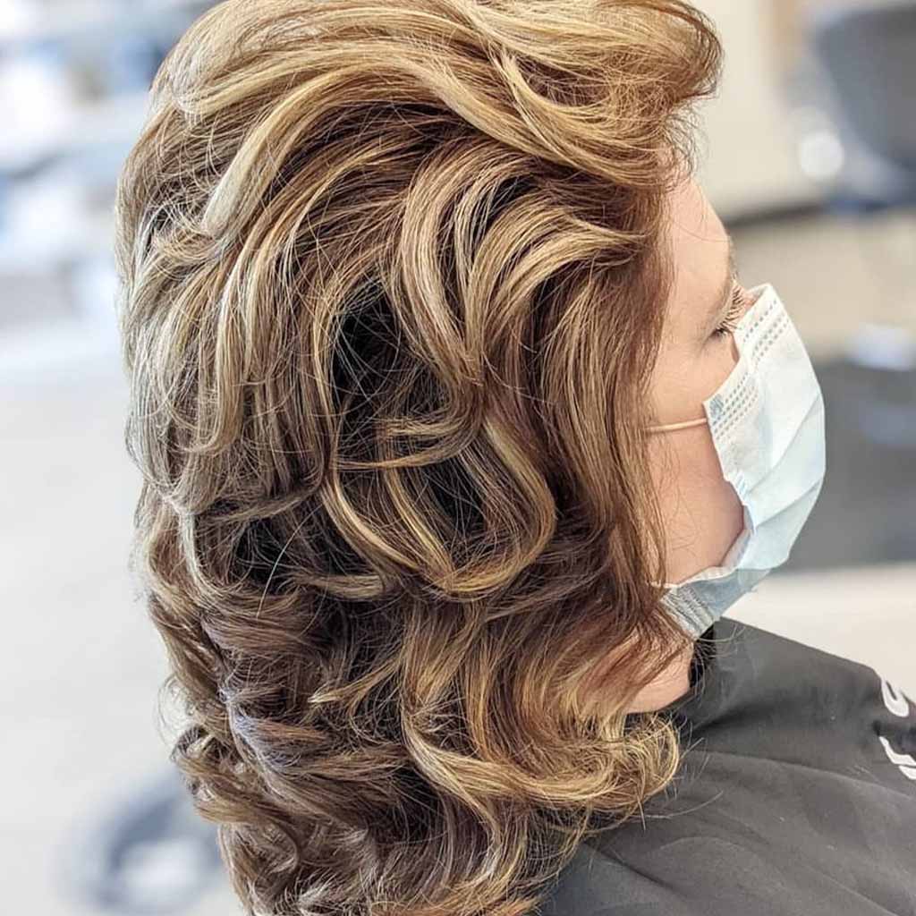 Blonde Voluminous Curly Gypsy Shag Cut