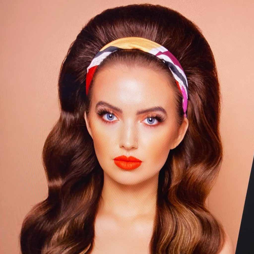 Bouffant Beehive Hair Styled With Headband