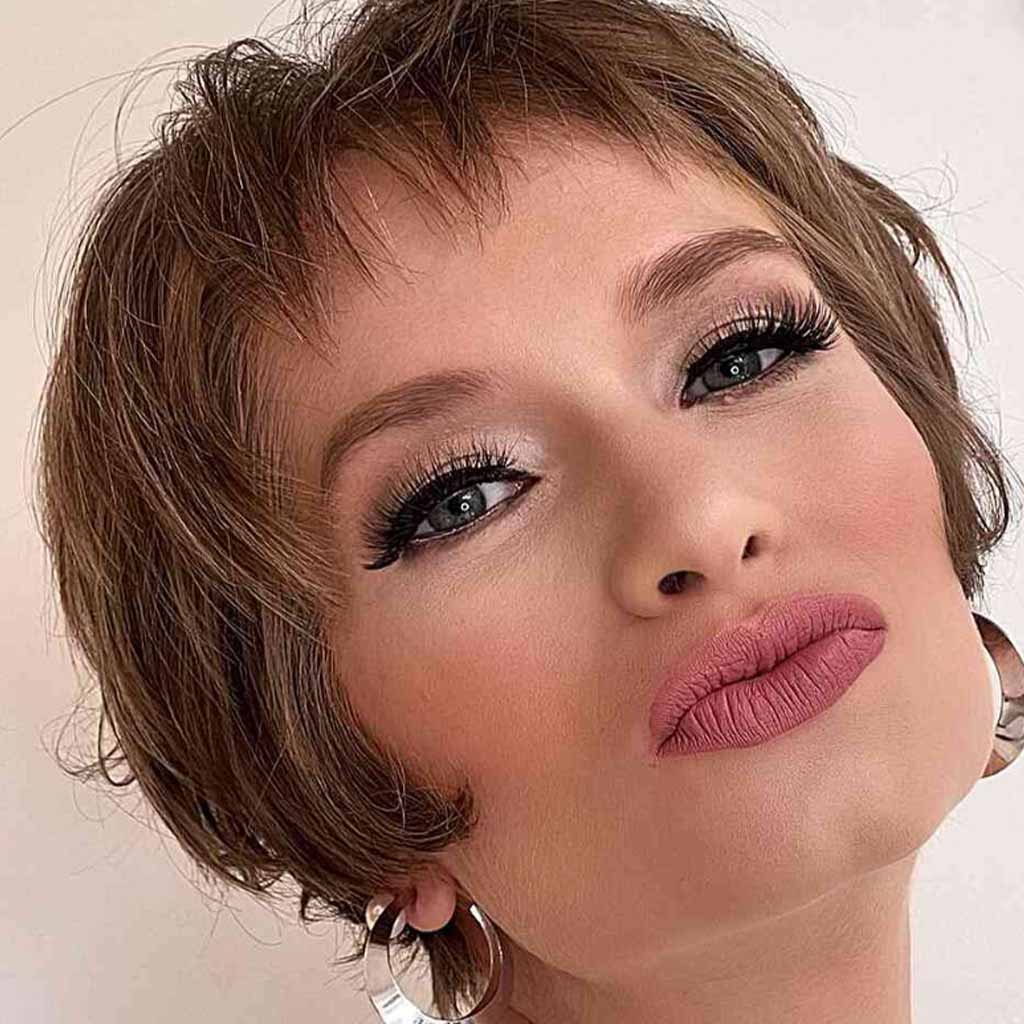 French Bixie Cut With Micro Asymmetric Bangs