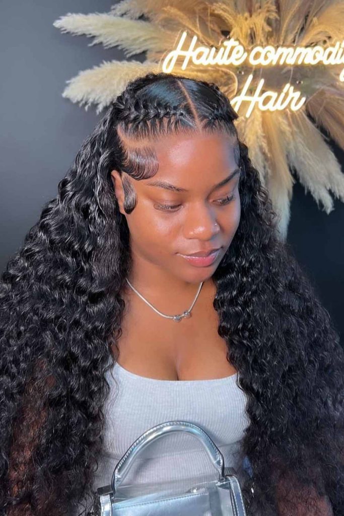 French Braid With Loose Deep Wave