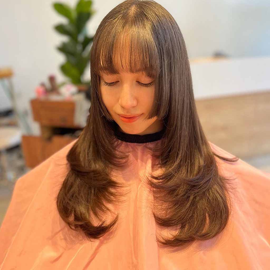 Layered Hime Cut With Choppy Bangs