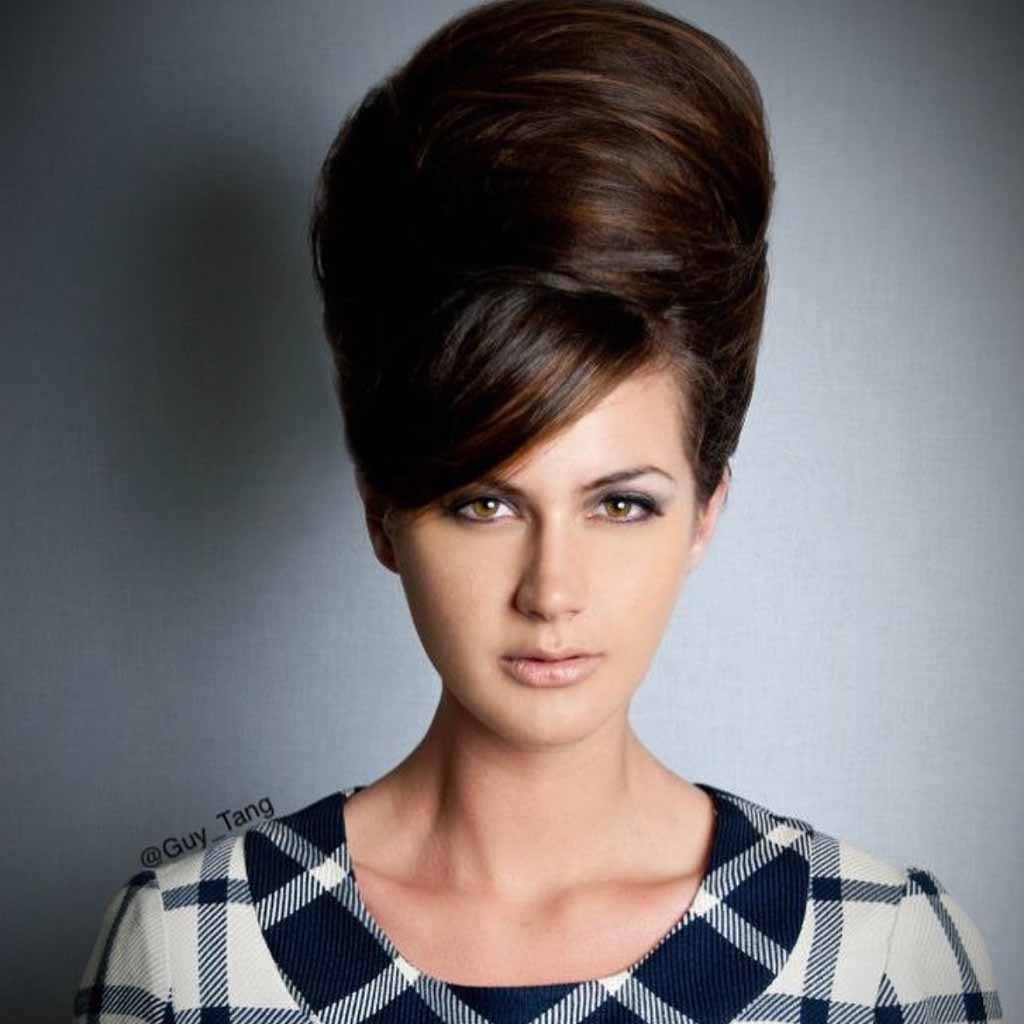 Beehive Hair With Side-Swept Front