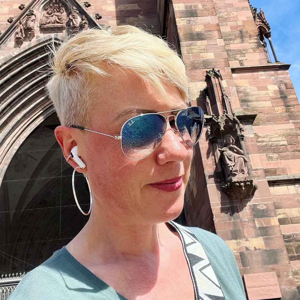 Blonde Tousled Pixie with Short Sides