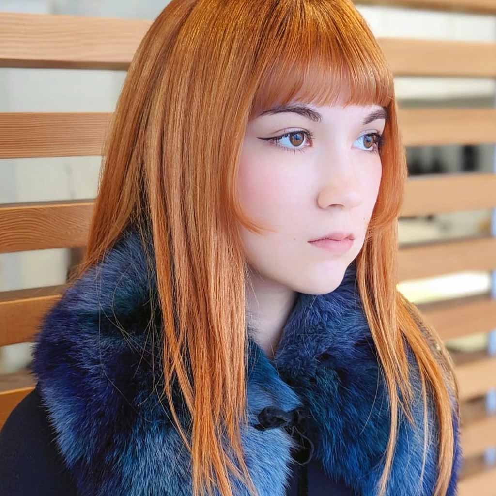 Ginger Hime Cut With Short Bangs