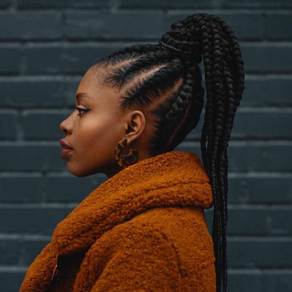 Goddess Cornrows Ponytail