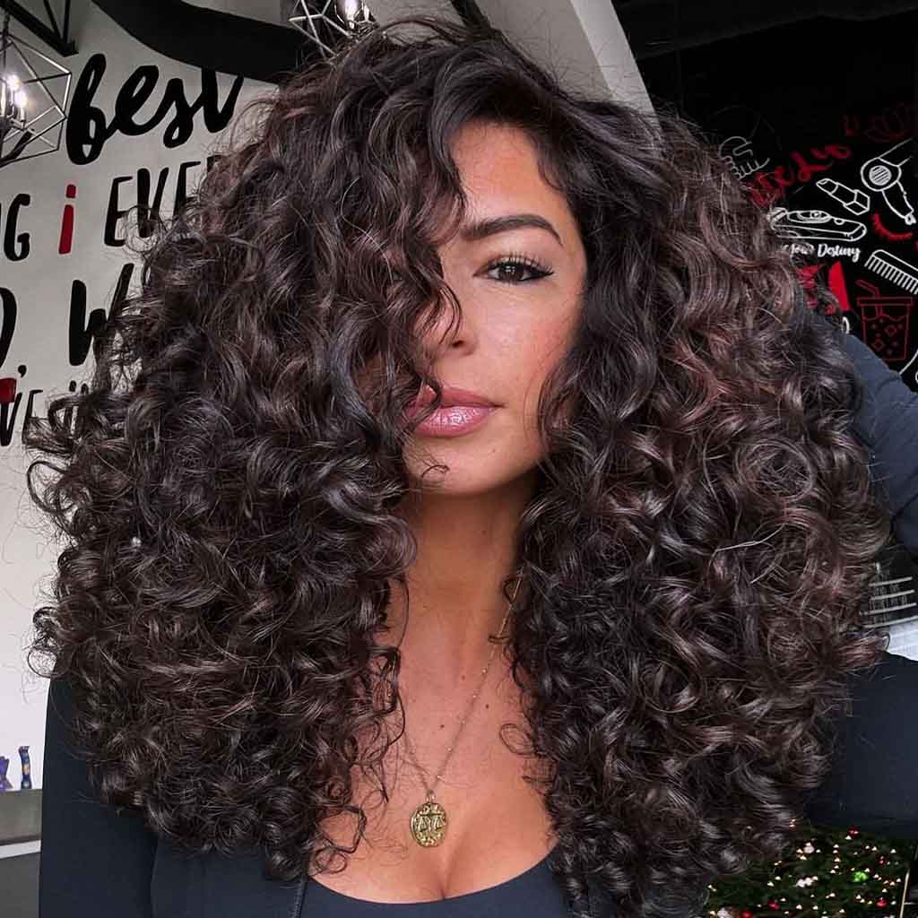 Long Fluffy Layered Curly Hair