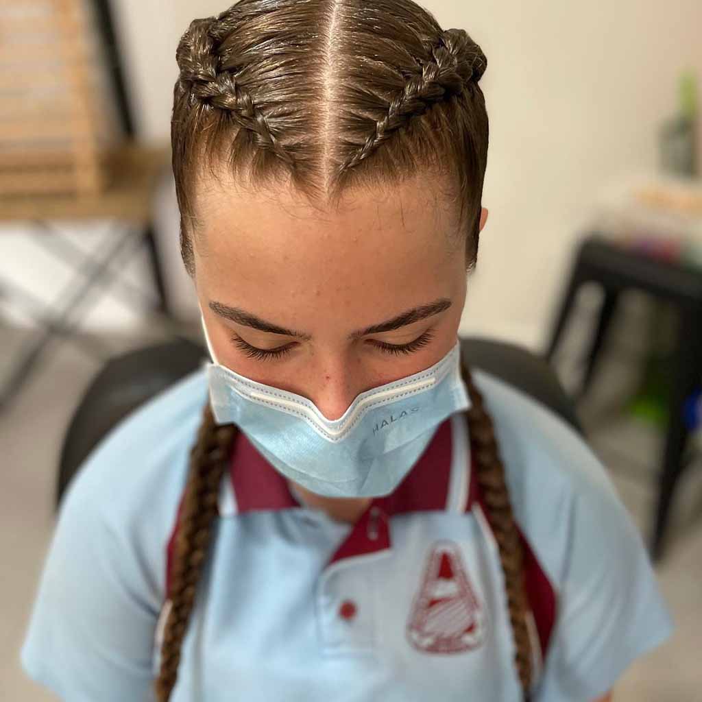 Natural Brown Dutch Braids