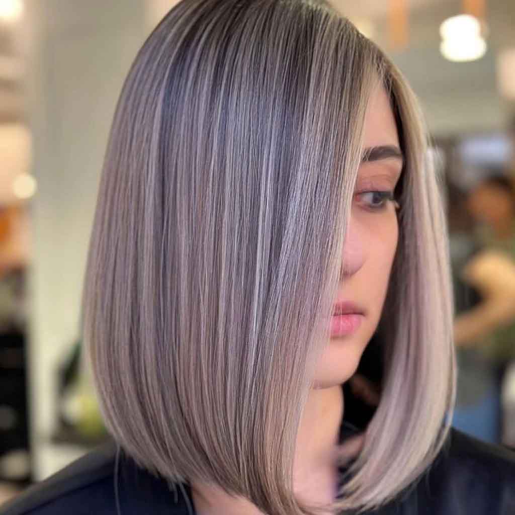 Silver and Platinum Blonde Straight Hair