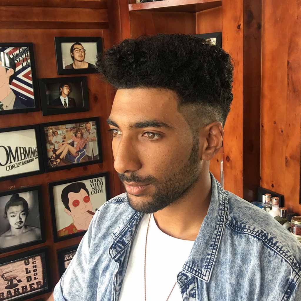 Temple Fade Cut With Side Burns