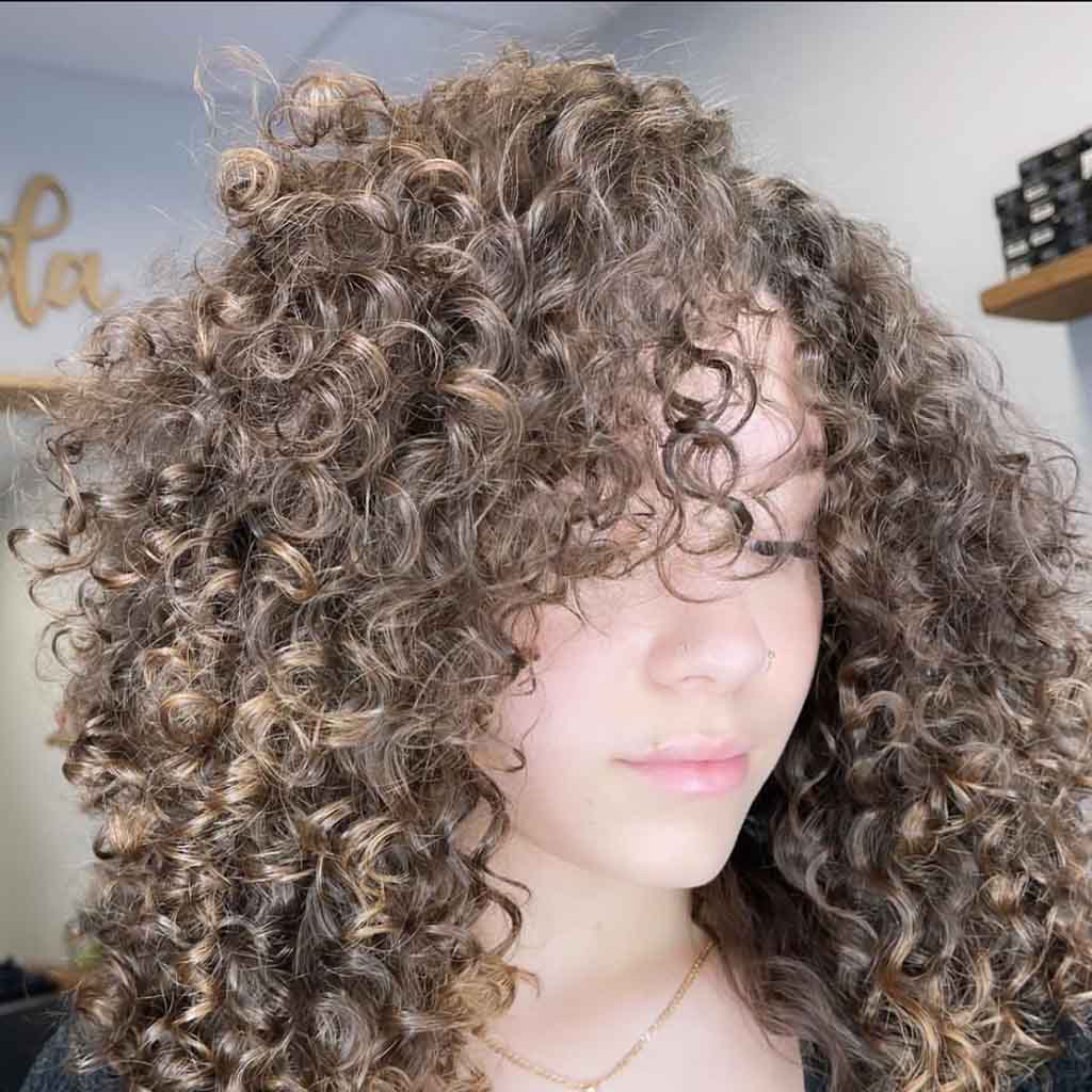 Bronde Long Layered Curly Cut