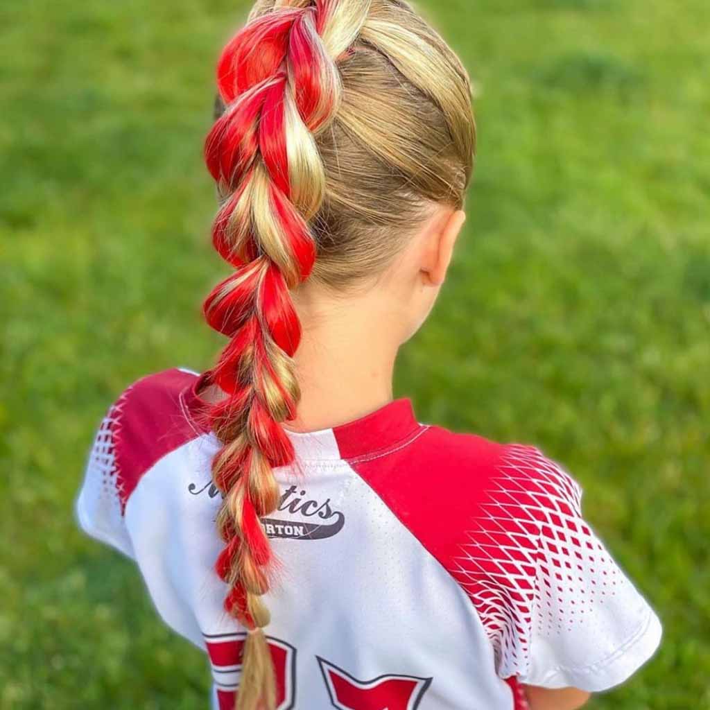 Red Blonde Pull-Through French Braid