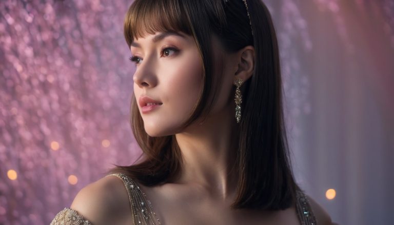 A beautiful young women with a Hime Haircut.