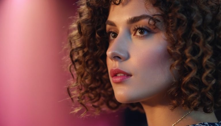 A beautiful young women with a curly haircut.