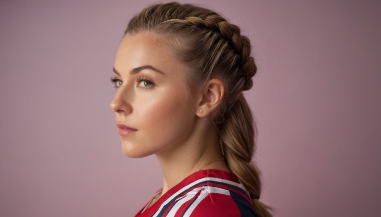 A beautiful young women with a Softball Hairstyle.