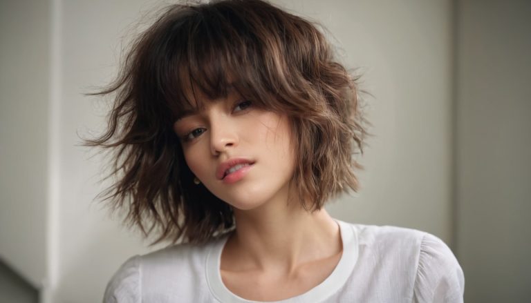 a women with short wolf cut hair