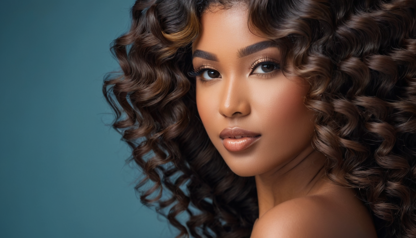 a beautiful young women with Deep Wave Hair