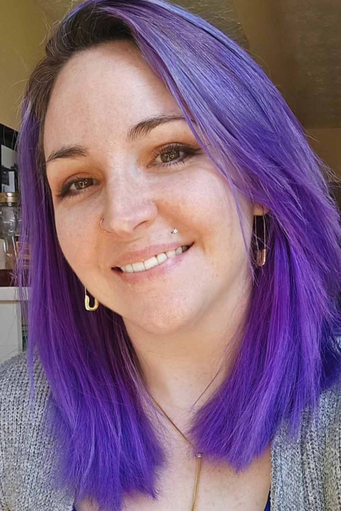 Medium Purple Layered Hair