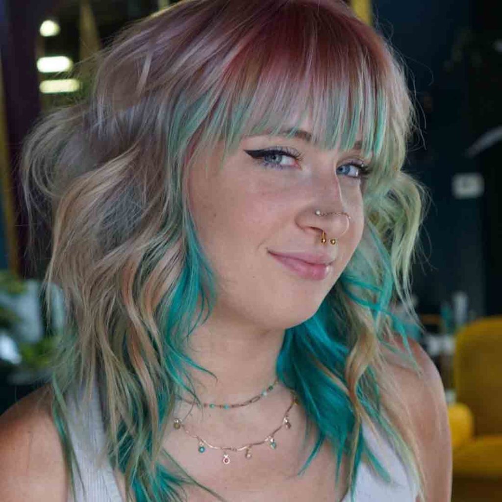 Razor Shag Cut in Multi-Tone Colors