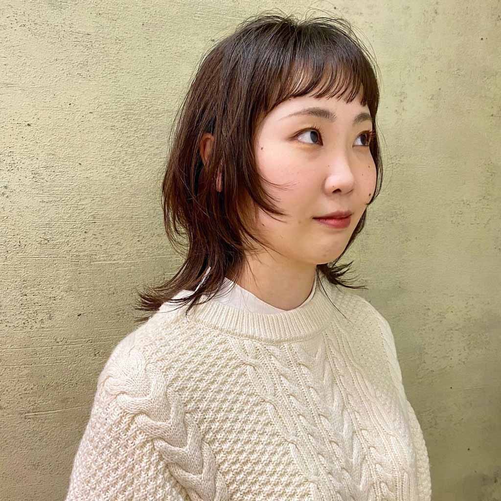 Medium Wolf Cut With Short Choppy Bangs