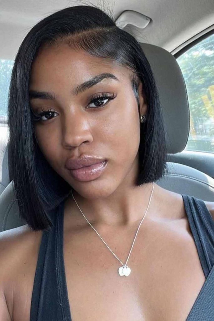 Chopped Bob on Straight Black Hair