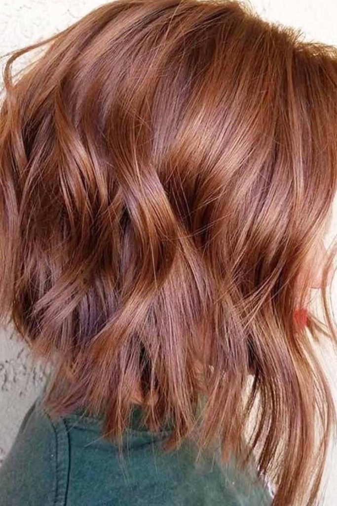 Ginger Wavy Angled Bob