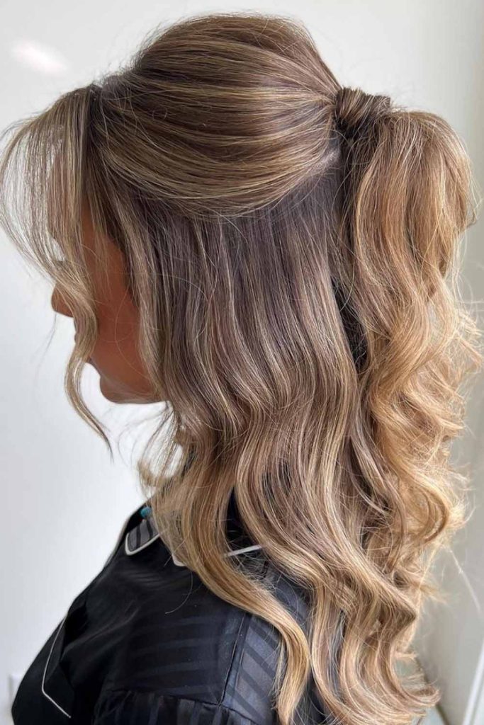 Half-Up Ponytail on Bronde Hair