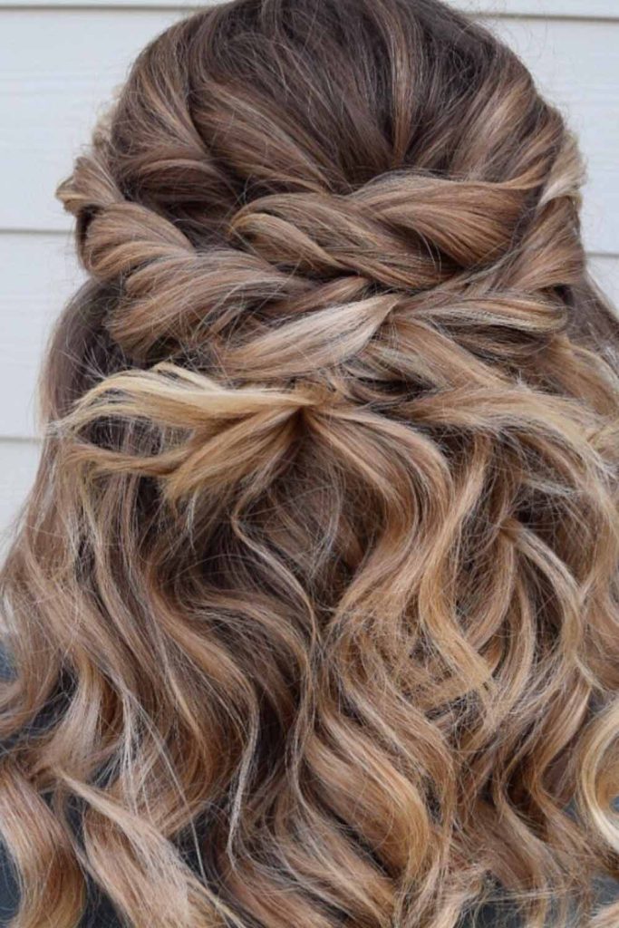 Half Up Half Down Rope Braids on Medium Hair