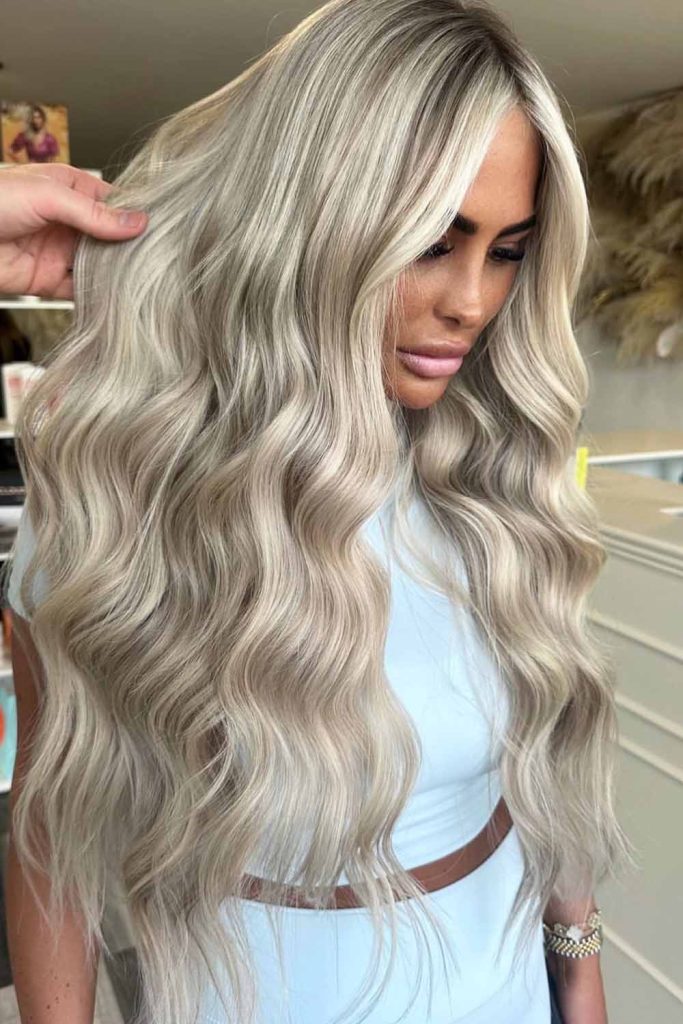 Luxurious Blonde Curls With Dimensional Low Lights