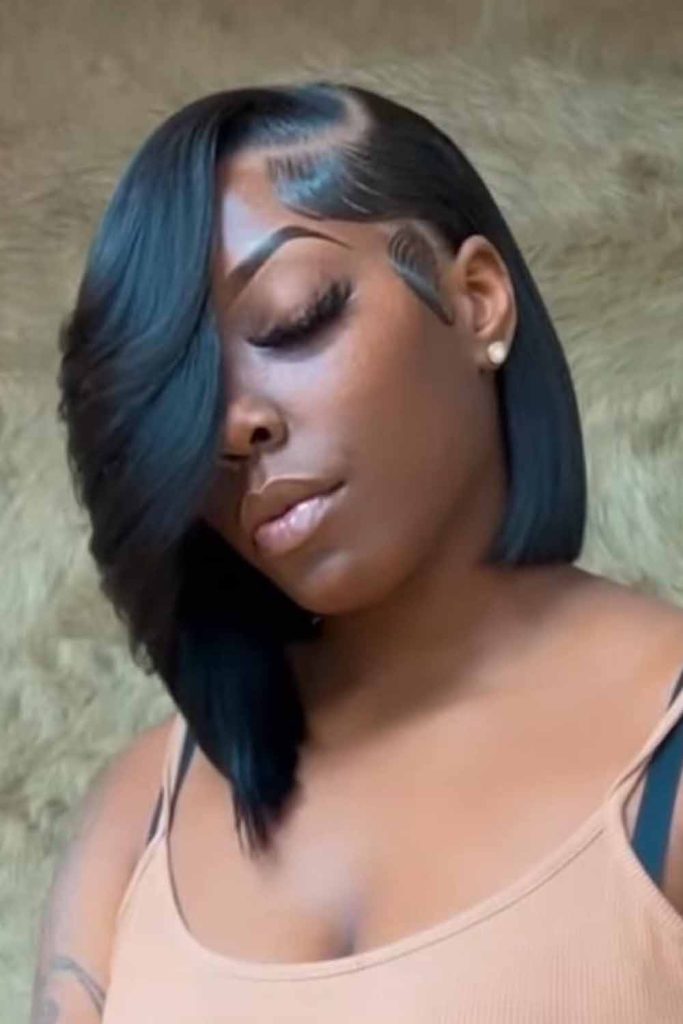 Closure Bob With Layered Bangs