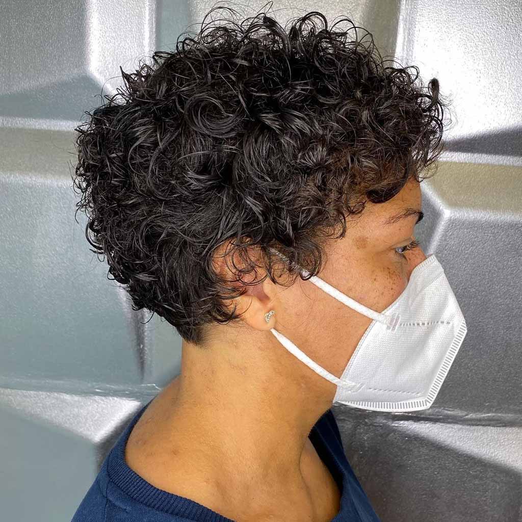 Pixie Wolf Cut on Curly Hair