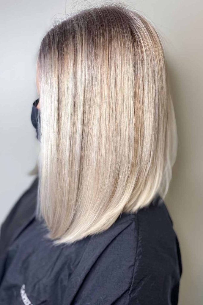 Bleached Blonde Angled Bob