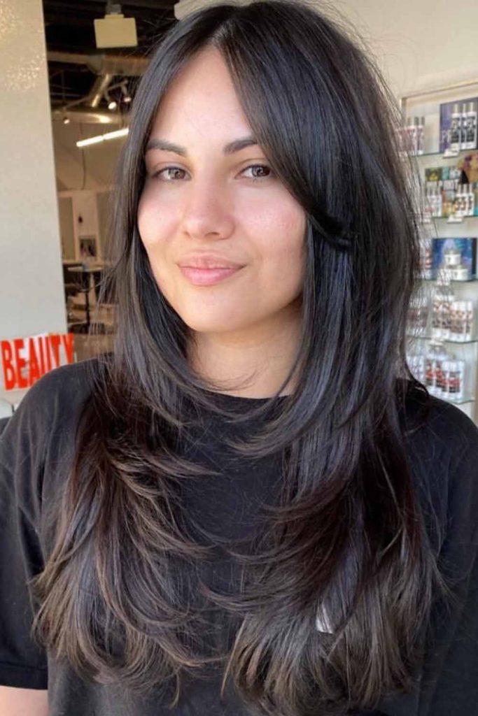 Classic Layered Cut With Curtain Bangs