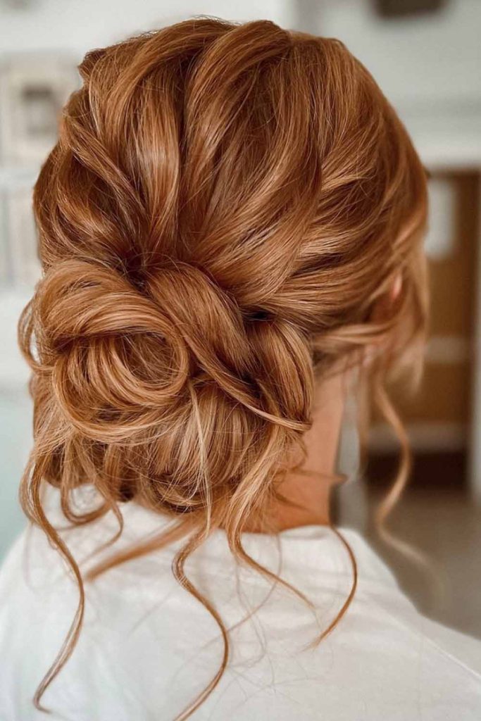 Loose Ginger Twisted Bun
