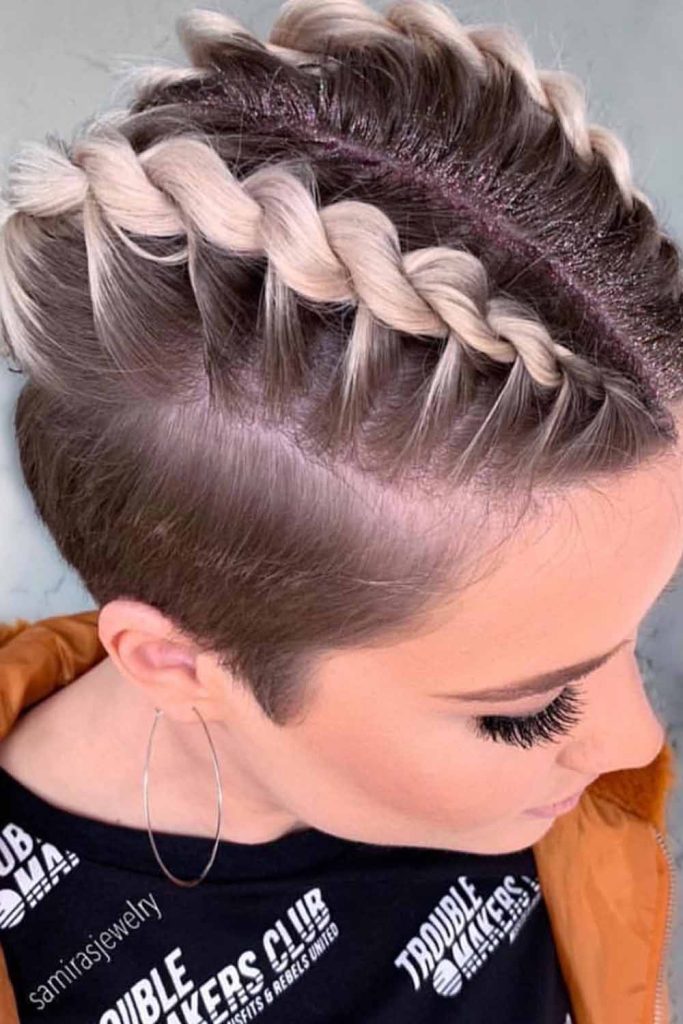 Rope Braids on Short Hair With Faded Sides
