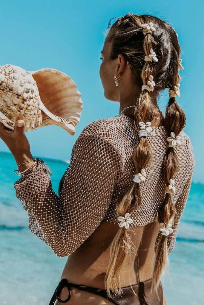 Bubble Braids on Long Hair