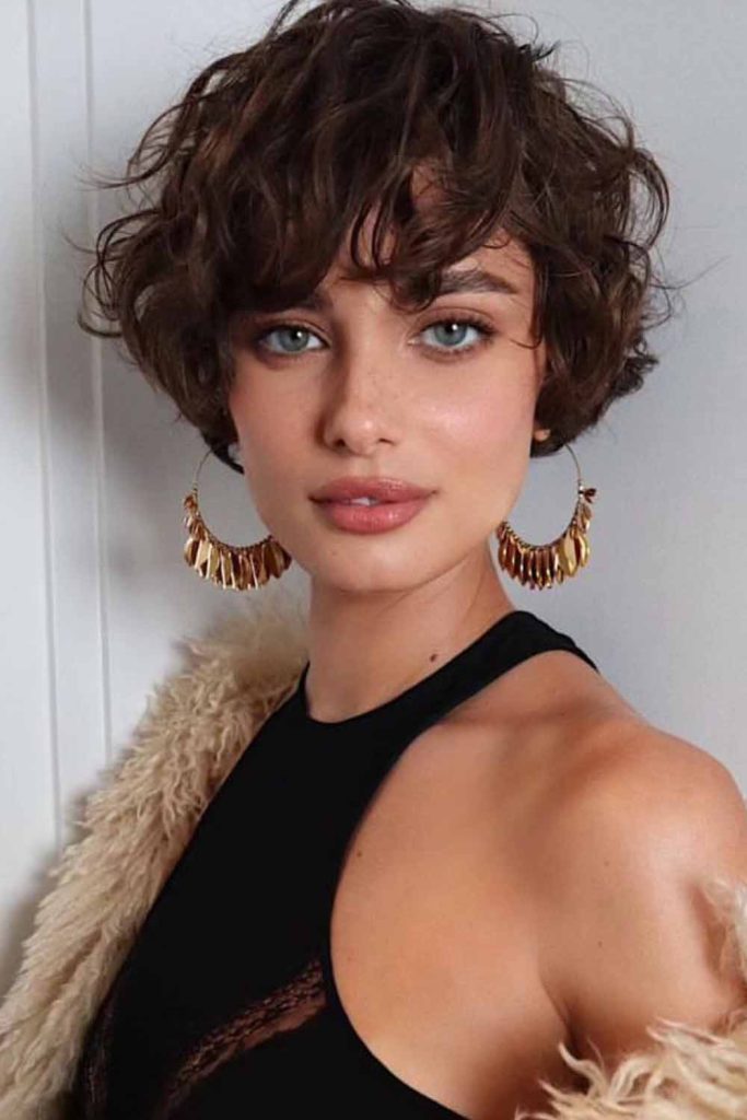Curly Crop With Bangs