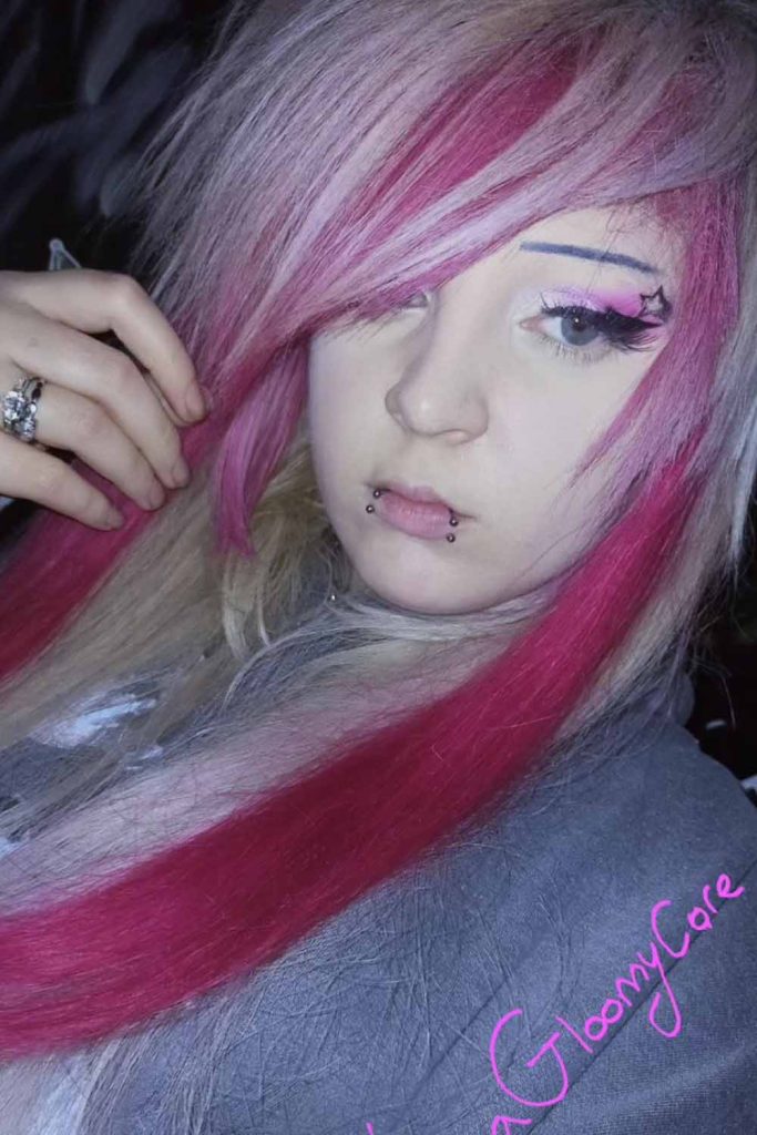 Emo Cut With Shades of Pink