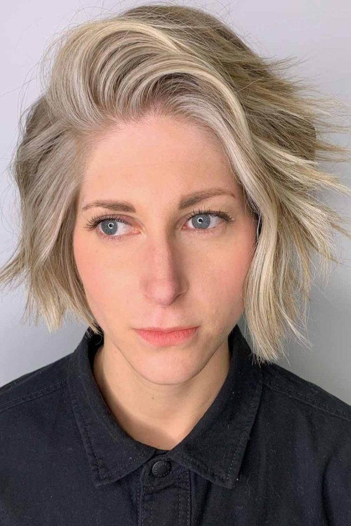 Textured Bob Coated in Bright Blonde Hue