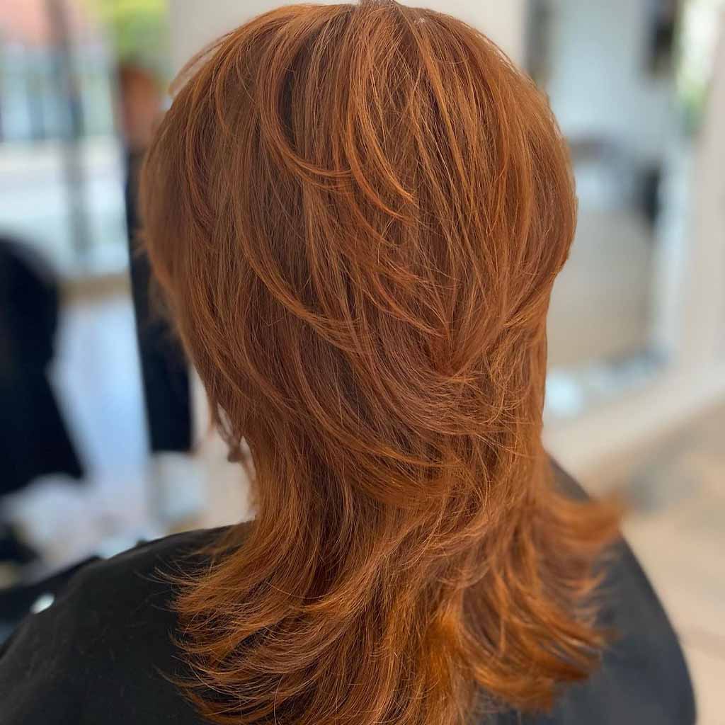 Autumn Brown Shaggy Medium Wolf Cut