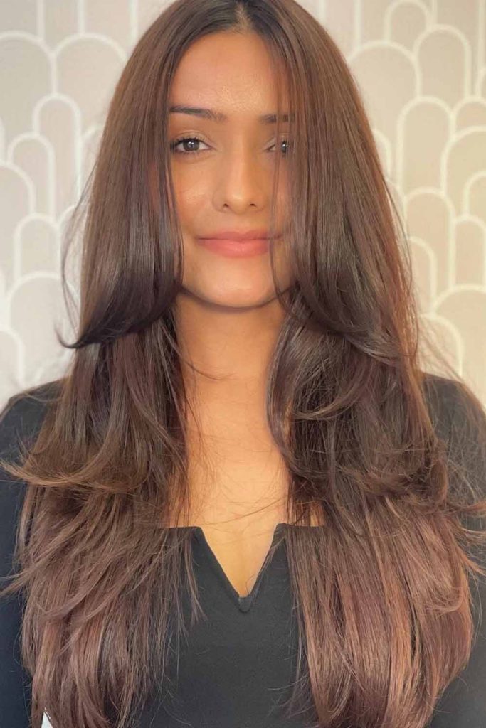 Long Brown Hair with Long Layered Butterfly Cut