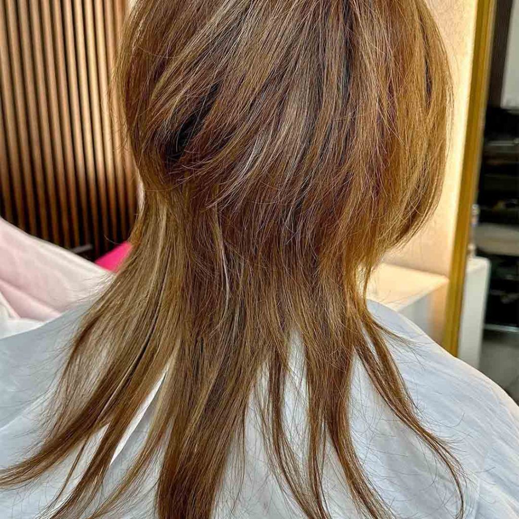 Octopus Wolf Cut on Medium Brown Hair
