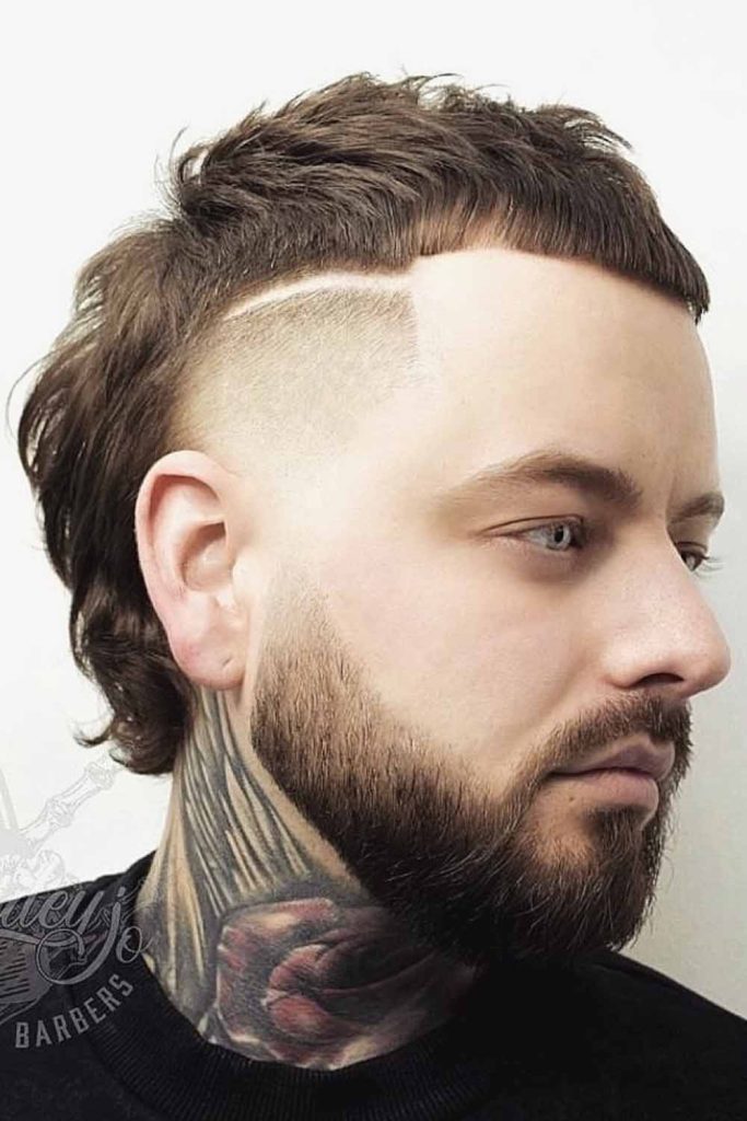 Skin Fade Modern Mullet With Micro Bangs